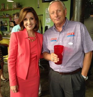 This photo of Joy Hofmeister and Lloyd Snow used in the campaign mailer was found on Google as a Tulsa World photo.